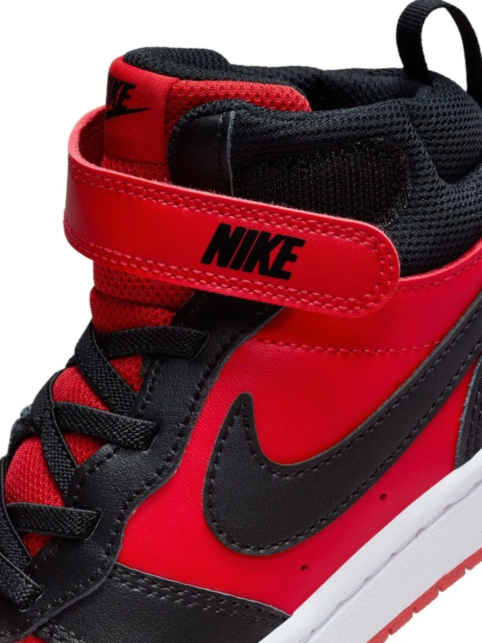 Rouge/Noir - Nike Junior Court Borough Mid Trainers