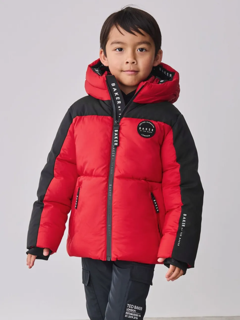 Rouge/Noir - Vestes matelassées Baker By Ted Baker imperméables color-block