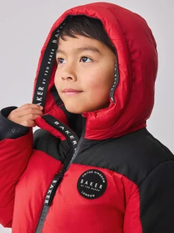 Rouge/Noir - Vestes matelassées Baker By Ted Baker imperméables color-block