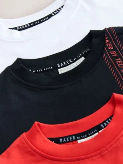Rouge/noir/blanc - Lot de t-shirts Baker by Ted Baker Graphic Imprimé 3 Lot