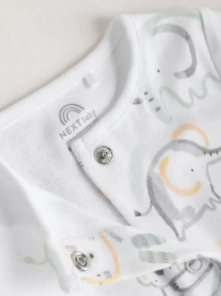 Safari blanc Animal brodé - Barboteuse Jersey Baby 3 Pack