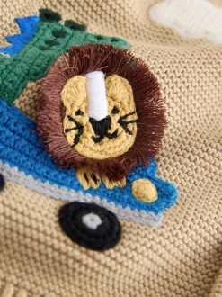 Safari Marron fauve - Character Cardigan (3mths-7yrs)