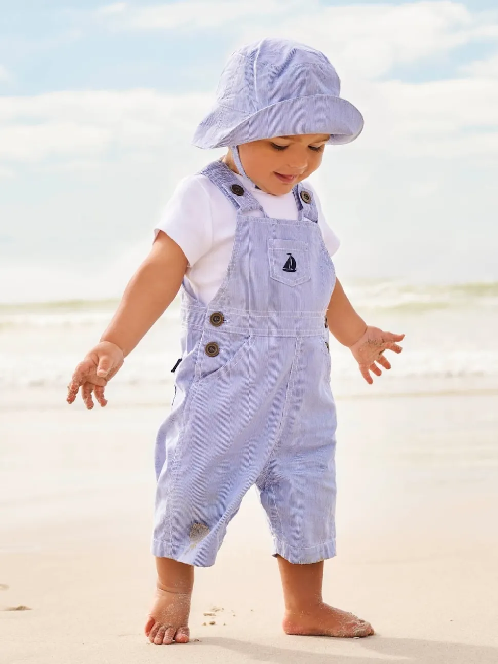 Salopette JoJo Maman Bébé à rayures bateau