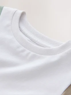 Sauge vert/neutre/blanc - T-shirt color block à manches courtes (3mois-7ans) (3mois-7ans)