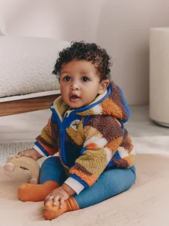 Scène bleue à capuche - Veste en polaire bébé (0mois-2ans)