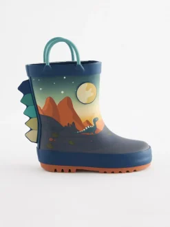 Scène de dinosaure de la marine - Bottes de pluie à poignée