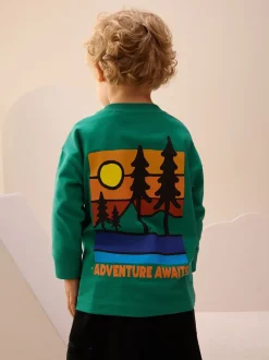 Scène verte - T-shirt imprimé dos à manches longues (3mois-8ans)