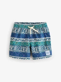 Short de bain Quiksilver Surfsilk Straight Volley à imprimé géométrique pour jeune