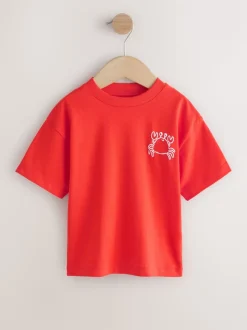 Slogan blanc/bleu/rouge/jaune - Lot de 4 t-shirts graphiques à manches courtes (3mois7ans)
