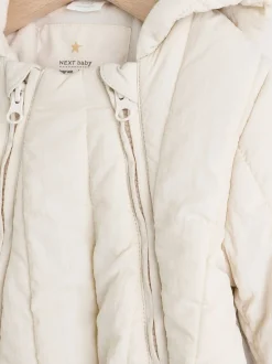 Slogan écru Little One Back - Combinaison de bébé matelassée en nylon