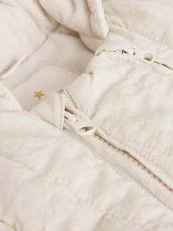 Slogan écru Little One Back - Combinaison de bébé matelassée en nylon