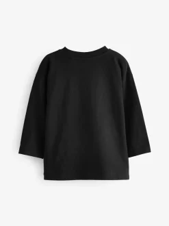 Slogan noir - T-shirt semi-uni à manches longues (3mois-7ans)