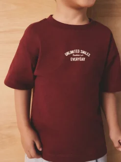 Slogan rouge baie - T-shirt Manches courtes Back Imprimé (3mths-7yrs)