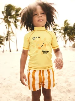 Soleil jaune - Ensemble gilet anti-éclaboussures et short (3mths-7yrs)