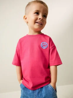 sourire Rose - Petit t-shirt graphique à manches courtes (3mois à7ans)