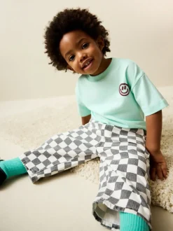 Sourire Vert menthe - Petit t-shirt graphique à manches courtes (3mois à7ans)