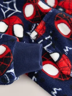 Spiderman bleu marine/rouge - Tout-en-un sous licence en polaire (9mois à10ans)