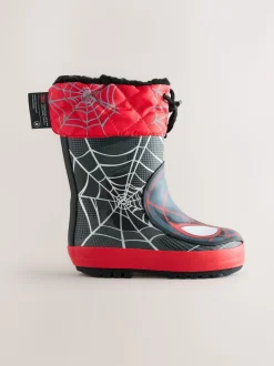 Spiderman noir/rouge - Bottes en caoutchouc thermique Thinsulate™ avec extrémité doublée