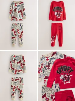 Spidey et Friends Rouge/Écru Cream - Lot de 2 pyjamas Snuggle (12mois-8ans)