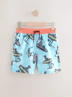 Squelette bleu pâle - Shorts de bain imprimés (3-16yrs)