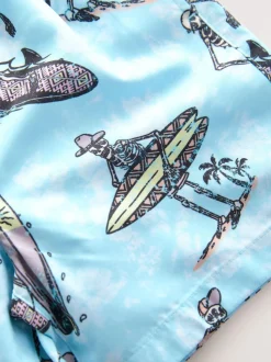 Squelette bleu pâle - Shorts de bain imprimés (3-16yrs)