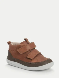 Start-Rite Rove Bottes de marche à double bande en cuir et Daim Marron pour enfant
