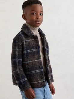 Surchemise à carreaux boutonnée Reiss Sam en laine