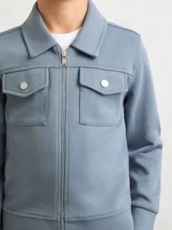 Surchemise zippée en interlock haut de gamme Reiss Médina