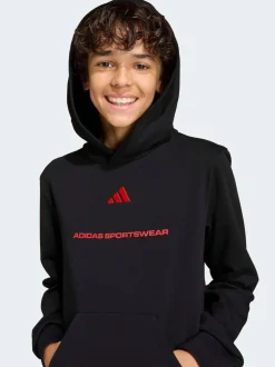 Sweat à capuche adidas en polaire à slogan