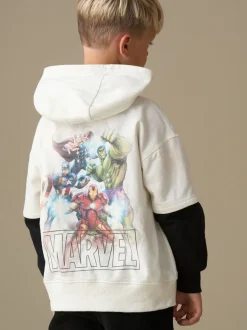 Sweat à capuche Angel & Rocket Marvel à manches factices