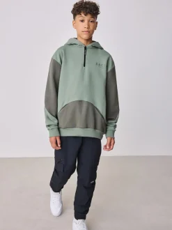 Sweat à capuche Baker by Ted Baker vert oversize à motif graphique dans le dos