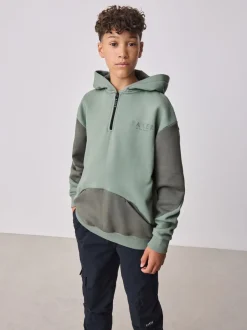 Sweat à capuche Baker by Ted Baker vert oversize à motif graphique dans le dos