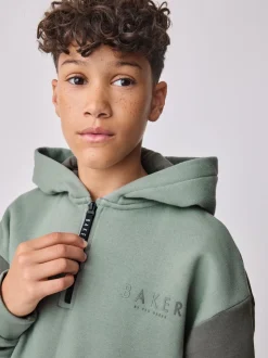 Sweat à capuche Baker by Ted Baker vert oversize à motif graphique dans le dos