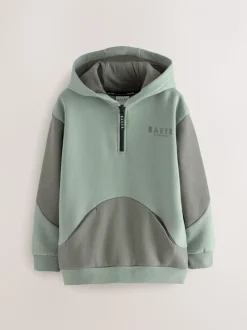 Sweat à capuche Baker by Ted Baker vert oversize à motif graphique dans le dos