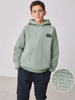 Sweat à capuche Baker by Ted Baker vert texturé