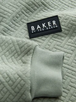 Sweat à capuche Baker by Ted Baker vert texturé