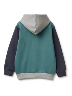 Sweat à capuche Benetton bleu à manches longues avec logo