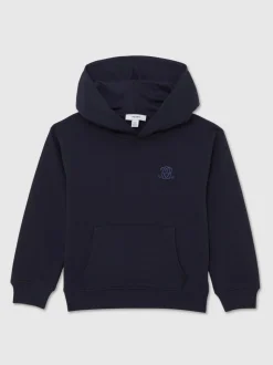 Sweat à capuche décontracté brodé avec monogramme Reiss Conlin