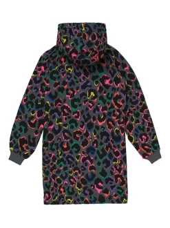 Sweat-shirt à capuche SCAMP & DUDE enfant gris avec léopard arc-en-ciel et éclair