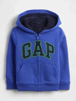 Sweat-shirt à capuche zippé Sherpa à logo Gap (6mois à5ans)