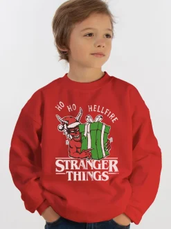 Sweat-shirt Noël Brands In Stranger Things Ho Ho Hellfire