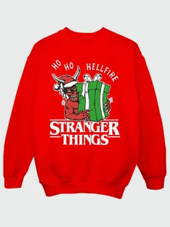 Sweat-shirt Noël Brands In Stranger Things Ho Ho Hellfire