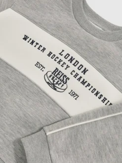 Sweat-shirt Reiss Owen en coton Blend avec passepoils contrastés