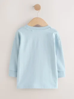 Taco bleu/vert - Lot de 3 t-shirts imprimés graphiques à manches longues (3mois-7ans)