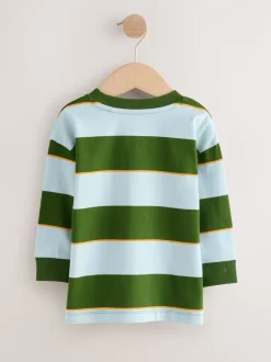 Taco bleu/vert - Lot de 3 t-shirts imprimés graphiques à manches longues (3mois-7ans)