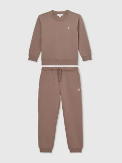 Taupe (Taupe) - Ensemble sweat-shirt et survêtement Reiss Avery en mélange de coton