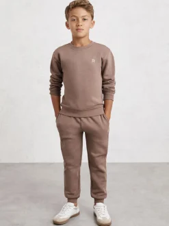 Taupe (Taupe) - Ensemble sweat-shirt et survêtement Reiss Avery en mélange de coton