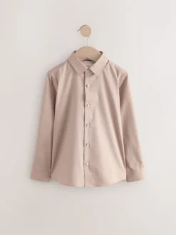 Taupe (Taupe) - Manches longues Chemises à bordures intelligentes (3-16yrs)