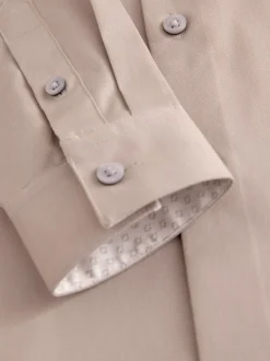 Taupe (Taupe) - Manches longues Chemises à bordures intelligentes (3-16yrs)