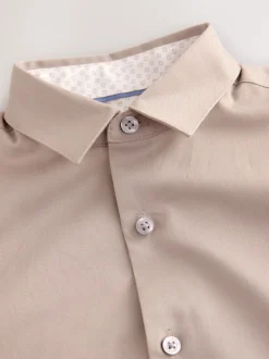 Taupe (Taupe) - Manches longues Chemises à bordures intelligentes (3-16yrs)